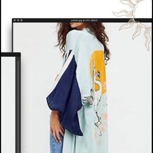 Free People Rising Sun Maxi Kimono